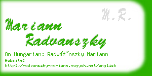 mariann radvanszky business card